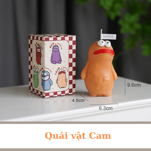 nến thơm quái vật cam