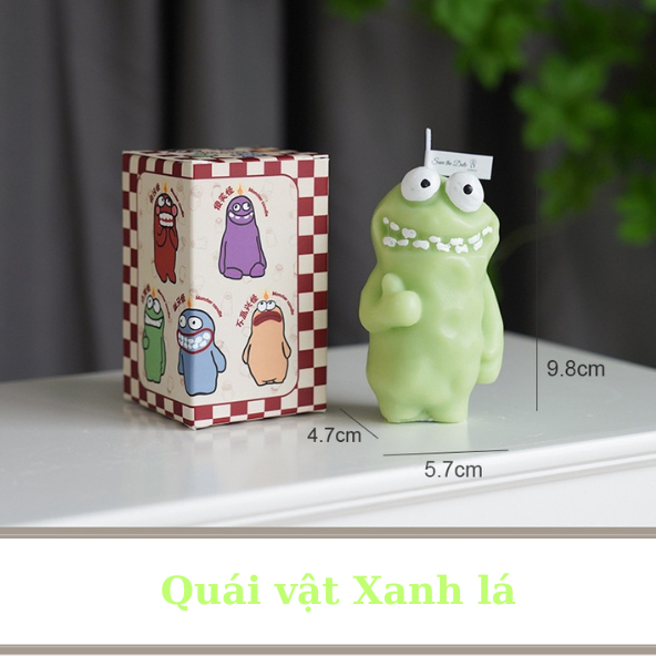 nến thơm quái vật xanh lá